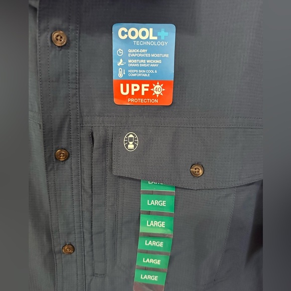 Coleman Performance SS Button Down‎ Shirt, size L UPF Protection, 
NWT - Picture 7 of 7